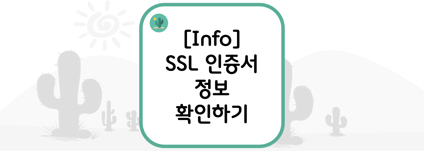  [Info] SSL 인증서 정보 확인하기