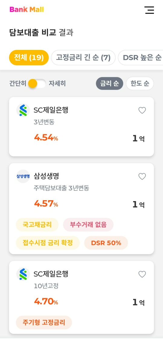 뱅크몰-주택담보대출금리