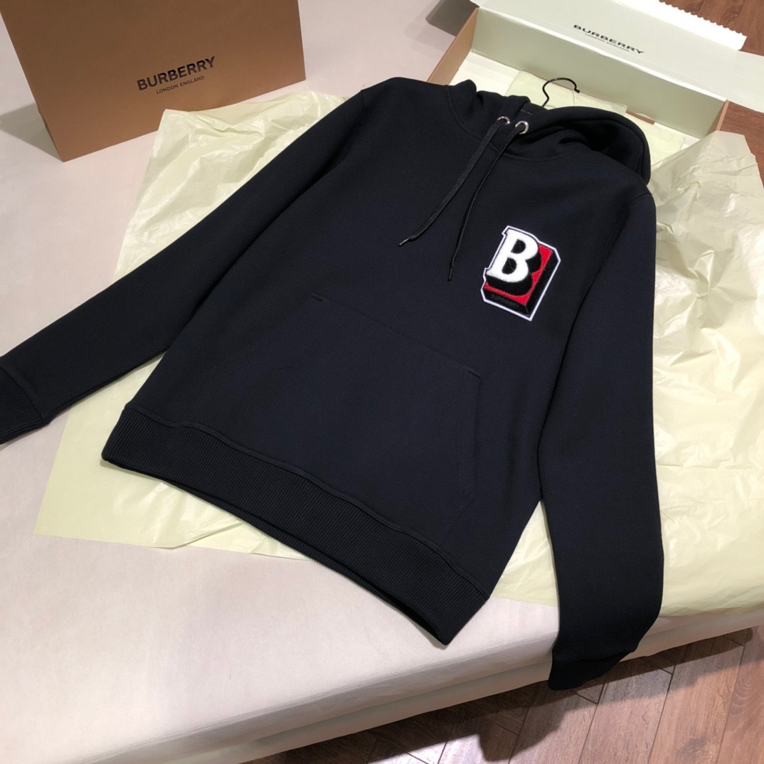  [BURBERRY] 버버리 레터 그래픽 코튼 블렌드 스웨트 셔츠 후드 티셔츠 80483181