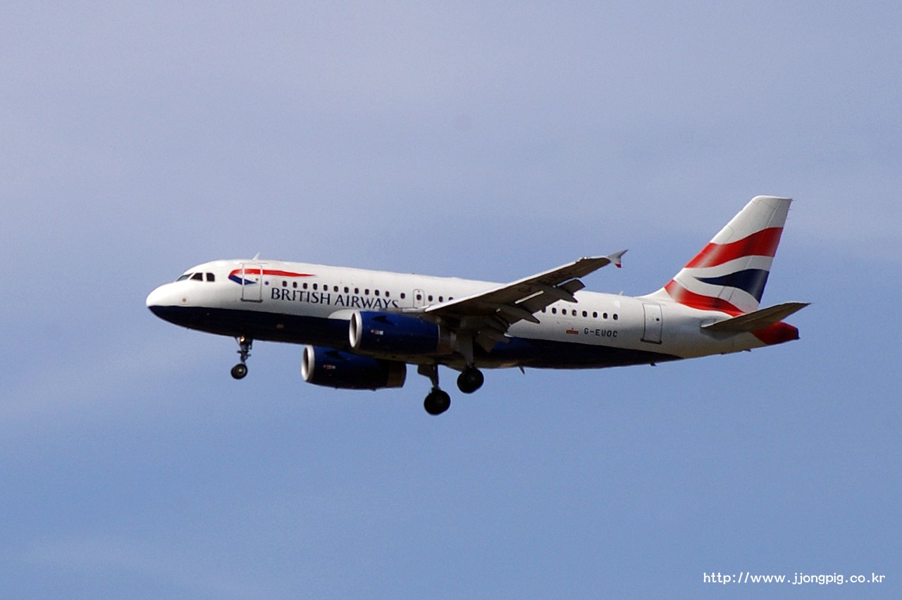 영국 항공 British Airways BA BAW G-EUOC Airbus A319-100 A319 런던 - 히드로 London - Heathrow 런던 England London LHR EGLL