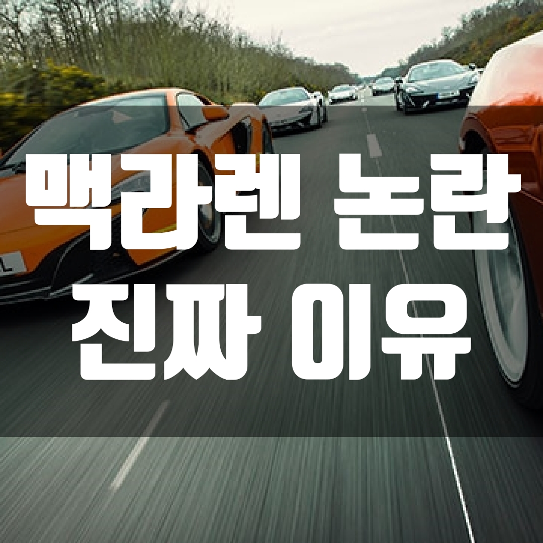  맥라렌 논란 진짜 이유
