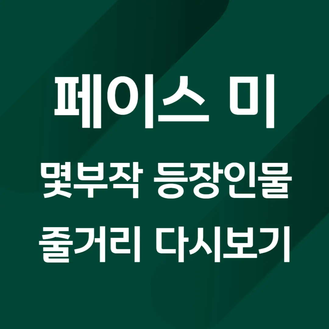 페이스미 몇부작 등장인물 줄거리 다시보기