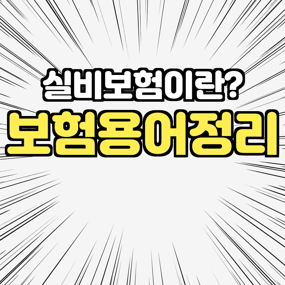  실비보험이란? + 보험용어정리