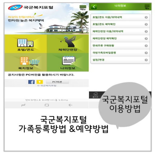  국군복지포탈 이용방법 (이용대상)