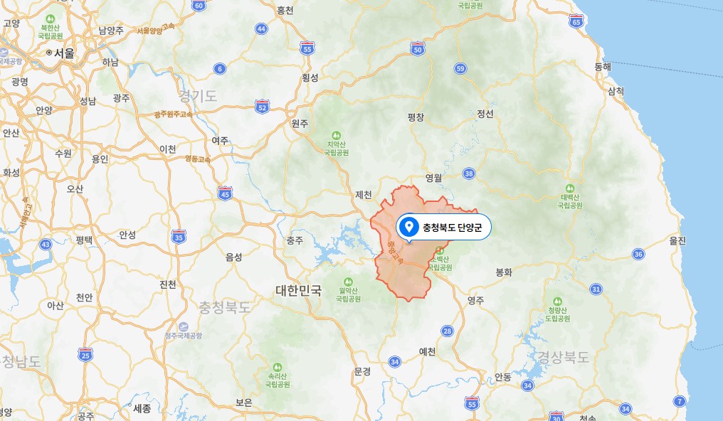 충청북도-단양군-위치