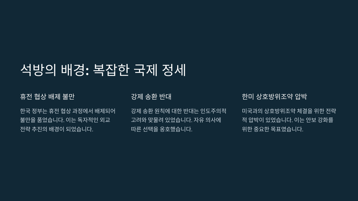 반공포로 석방의 배경