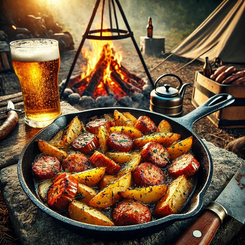 캠핑요리 맥주안주 소세지감자볶음!