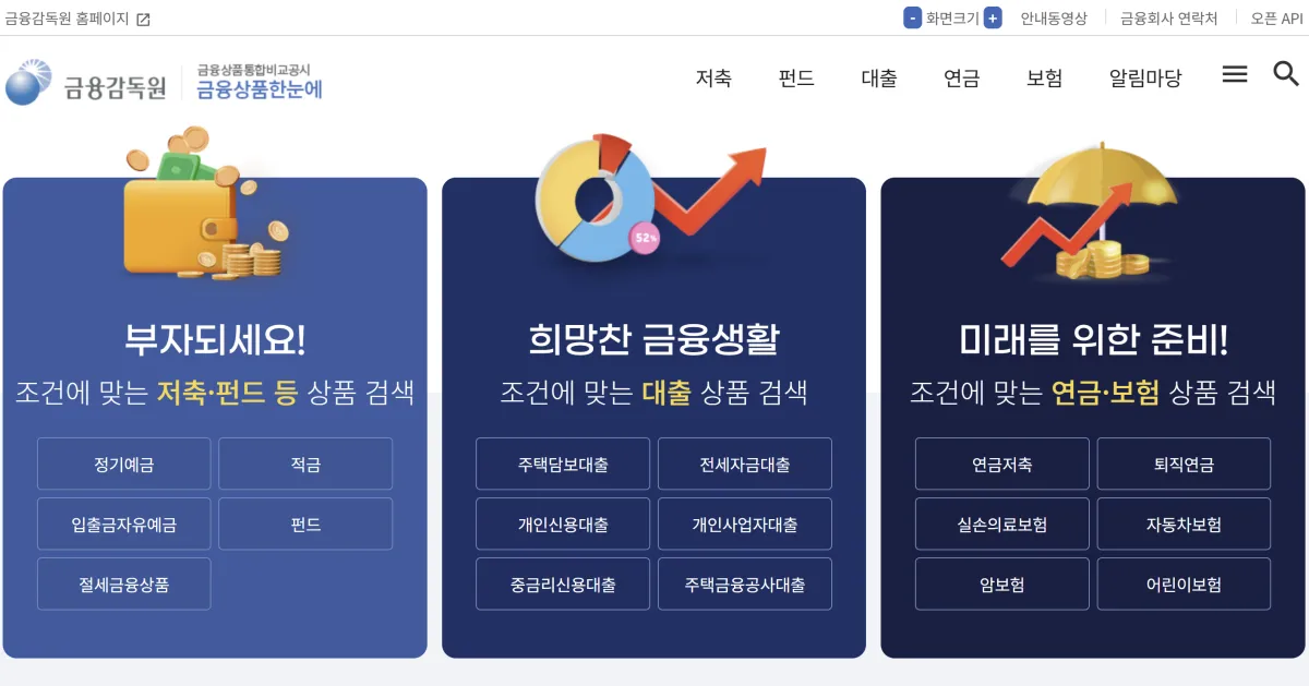 금융상품 한눈에
