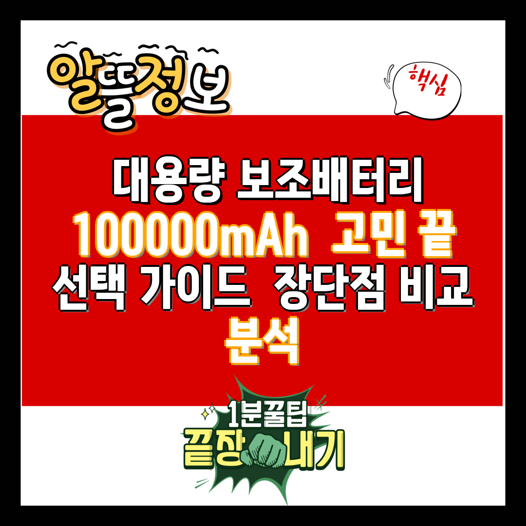  대용량 보조배터리 100000mAh  고민 끝  선택
