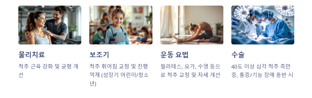 척추 측만증의 치료 방법