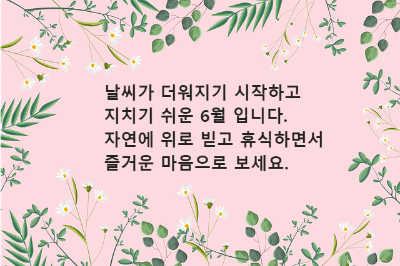 테두리에 흰색꽃과 초록 나뭇잎 그림 있는 액자