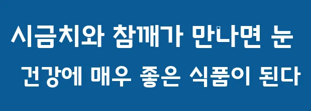 시금치와 참깨가 만나면 눈 건강에 매우 좋은 식품이 된다