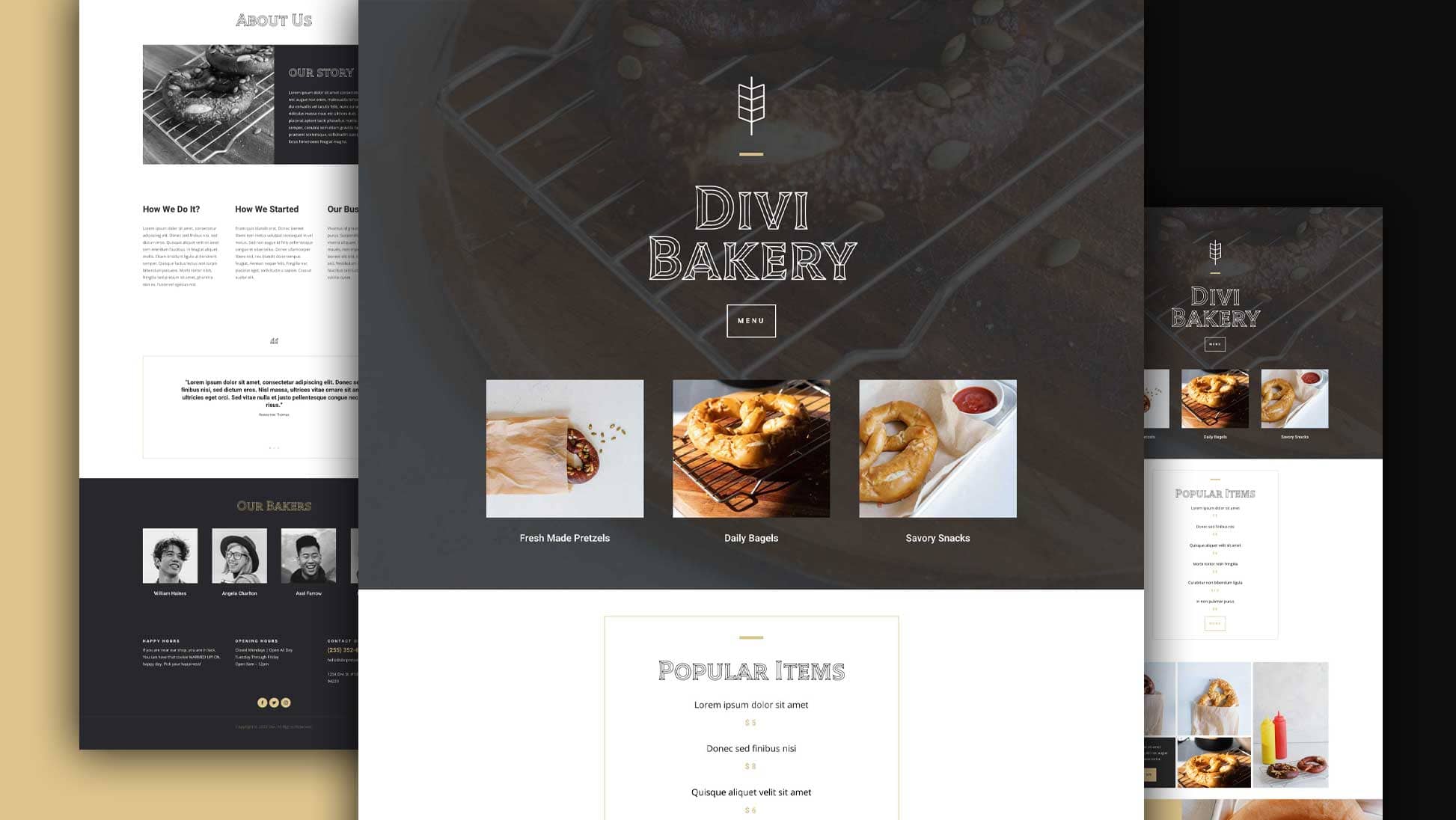 Divi 테마용 무료 베이커리 레이아웃 팩(Bake Shop Layout Pack) 다운로드