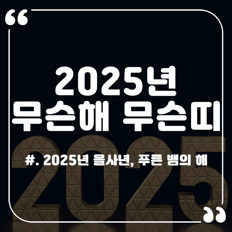 2025년-무슨해-무슨띠-새해-맞이