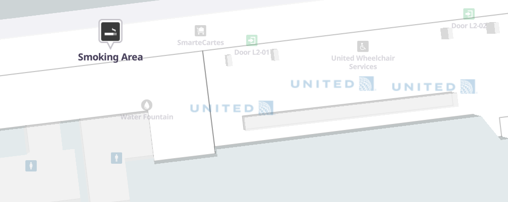 LA공항 흡연실 (보안검색 전) 지도