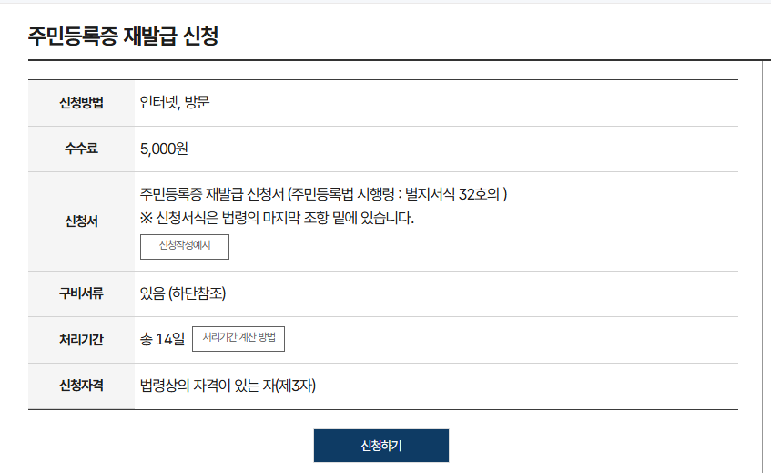 주민등록증 재발급 인터넷 신청