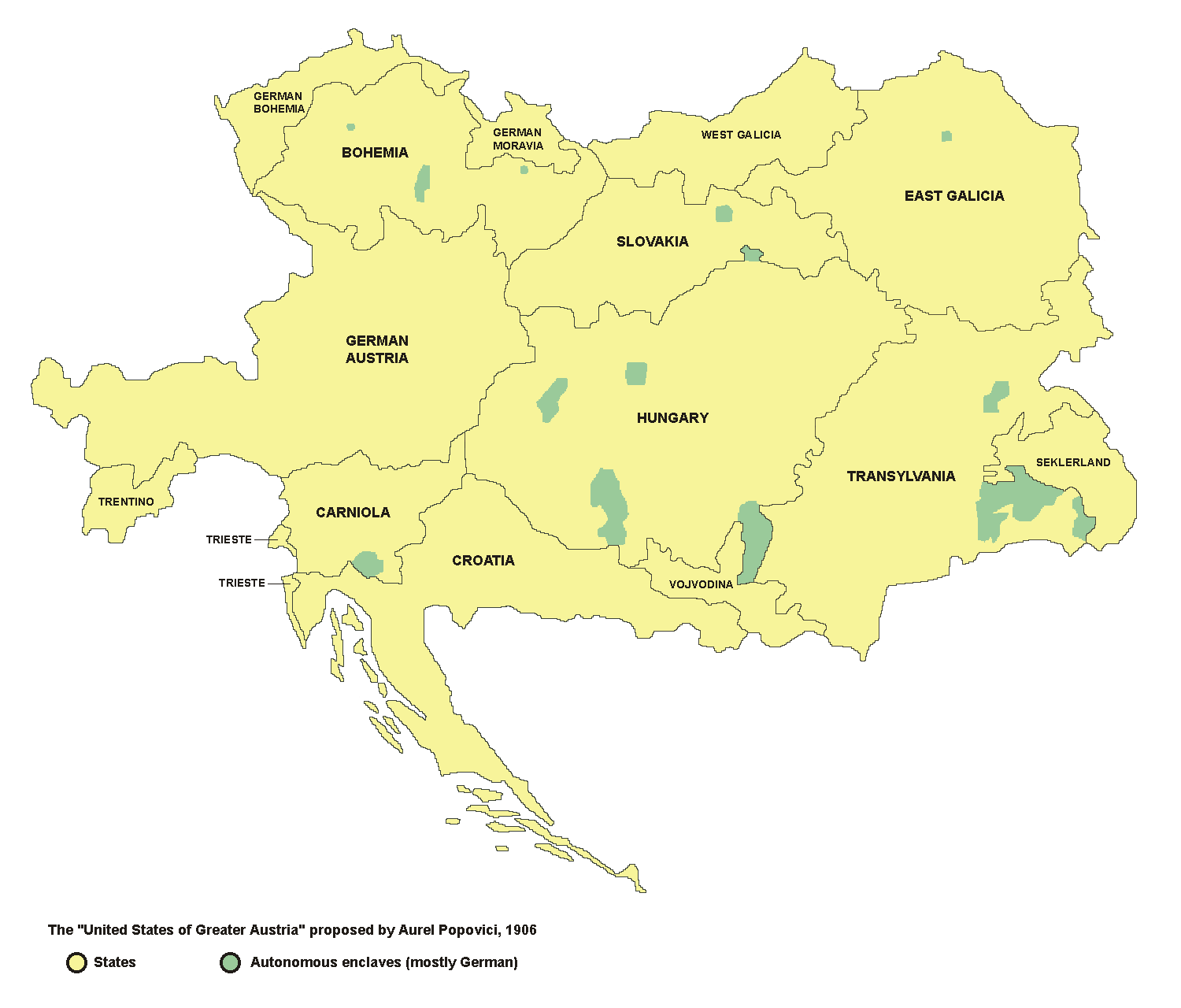 대오스트리아 합중국 지도
