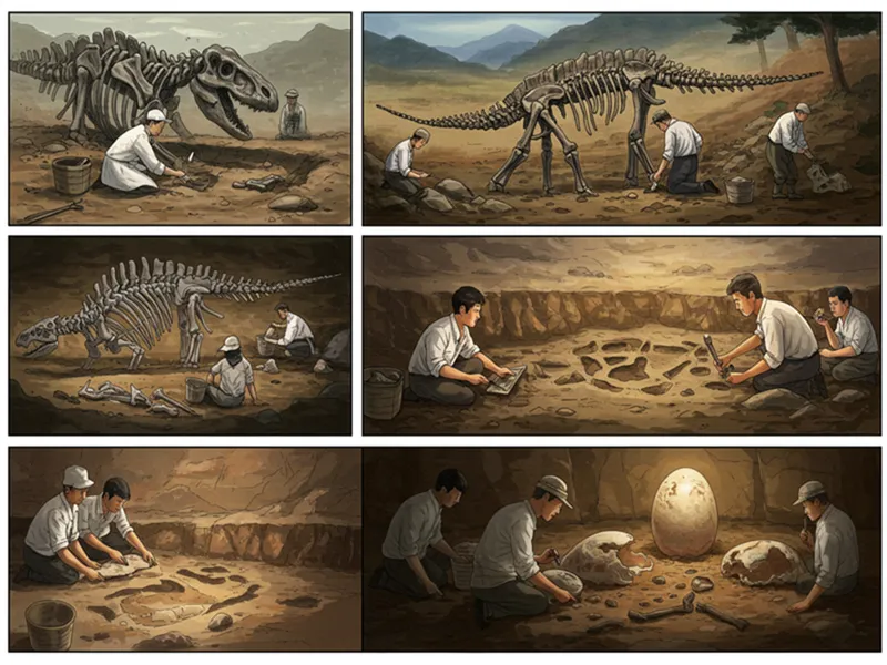 한국 화석 연구 시작 발굴 현장 공룡 뼈 발자국 공룡알 1970년대 1980년대 1990년대 파노라마 학자 열정