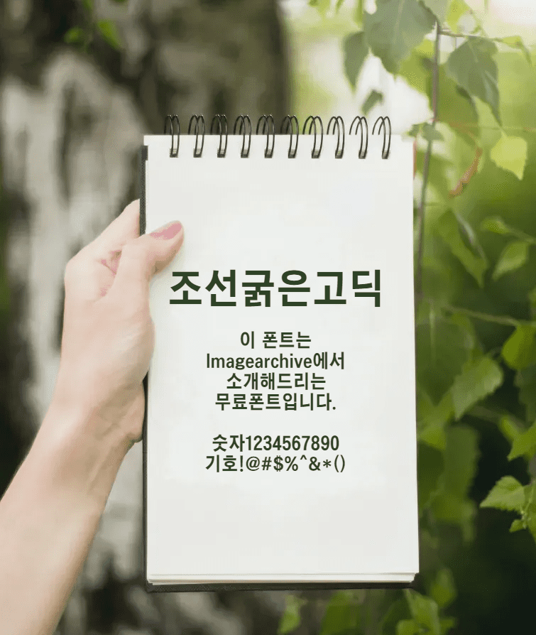 조선굵은고딕 - 자소의 균형과 조형미를 더해 굵고 힘이 있는 무료폰트 다운로드