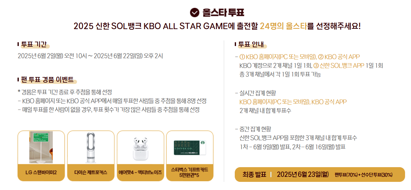 KBO 프로야구 올스타전 예매 &amp; 가이드