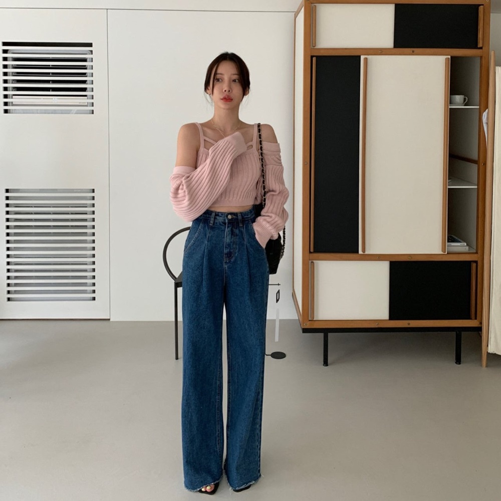 레브시티 핀탁 와이드청바지