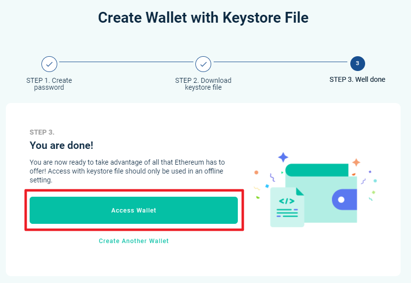 Create Wallet wirh Keystore File