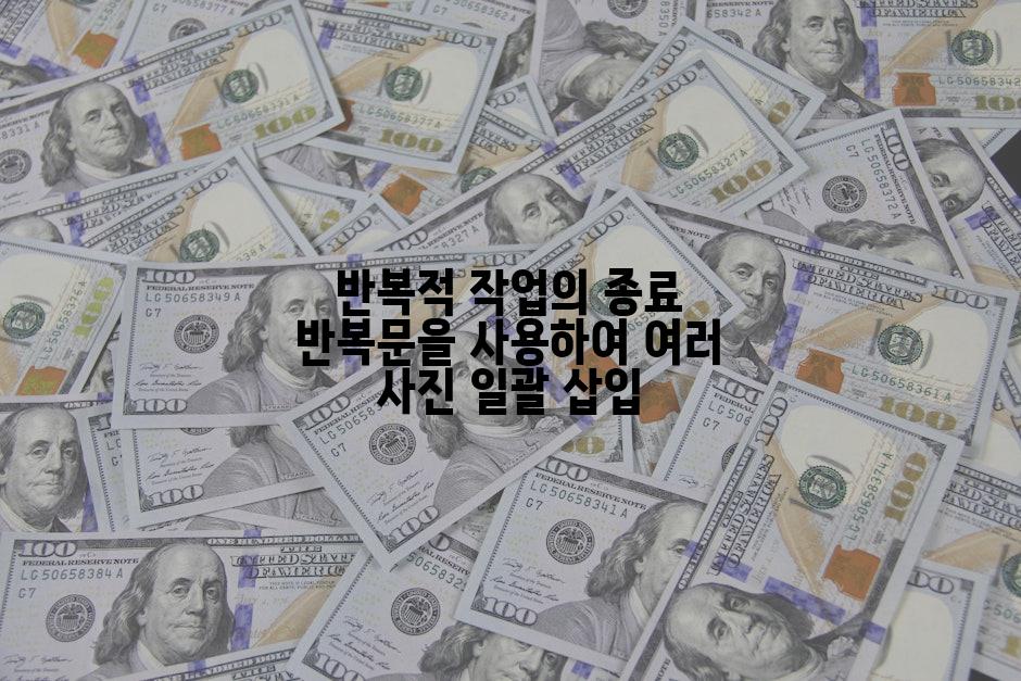 반복적 작업의 종료 반복문을 사용하여 여러 사진 일괄 삽입