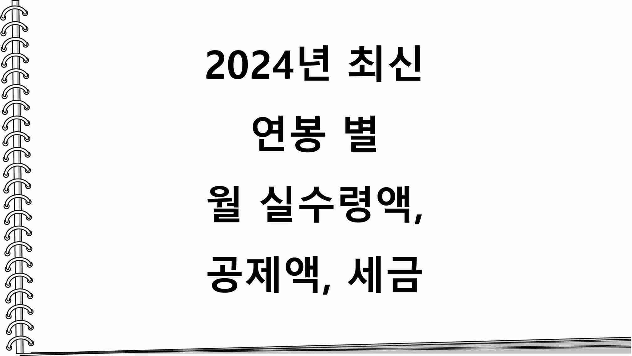  2024년 최신 연봉 별 월 실수령액, 공제액, 세금