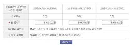 고용보험 실업급여 모의계산