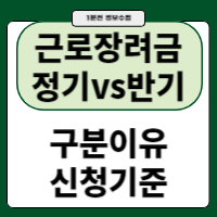 근로장려금 정기반기 차이점 지급일