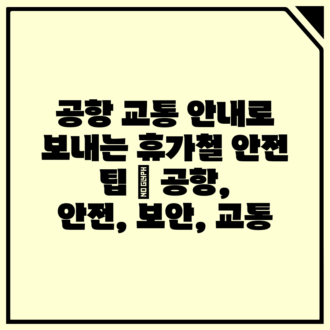 공항 교통 안내로 보내는 휴가철 안전 팁  공항, 안전