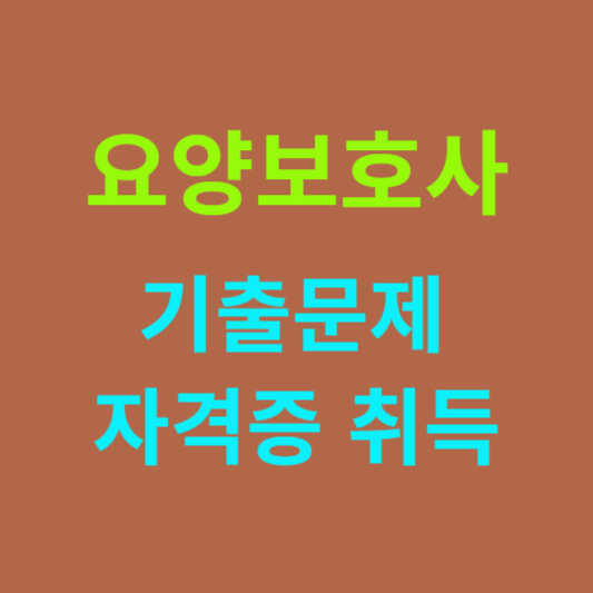 요양보호사 기출문제 자격증 취득