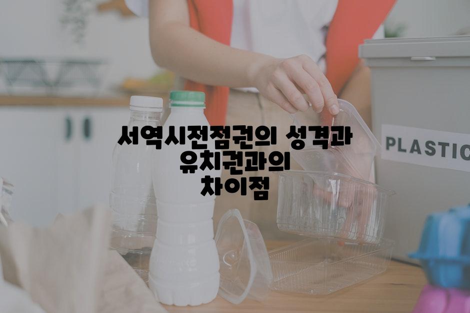 서역시전점권의 성격과 유치권과의 차이점