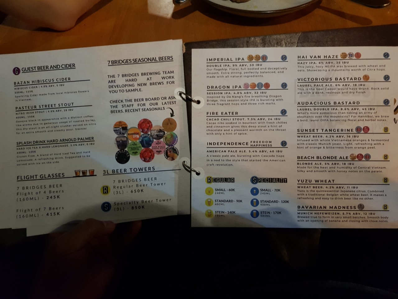 호치민 1군 레탄톤 맥주펍 7 Bridges Brewing 메뉴(6)