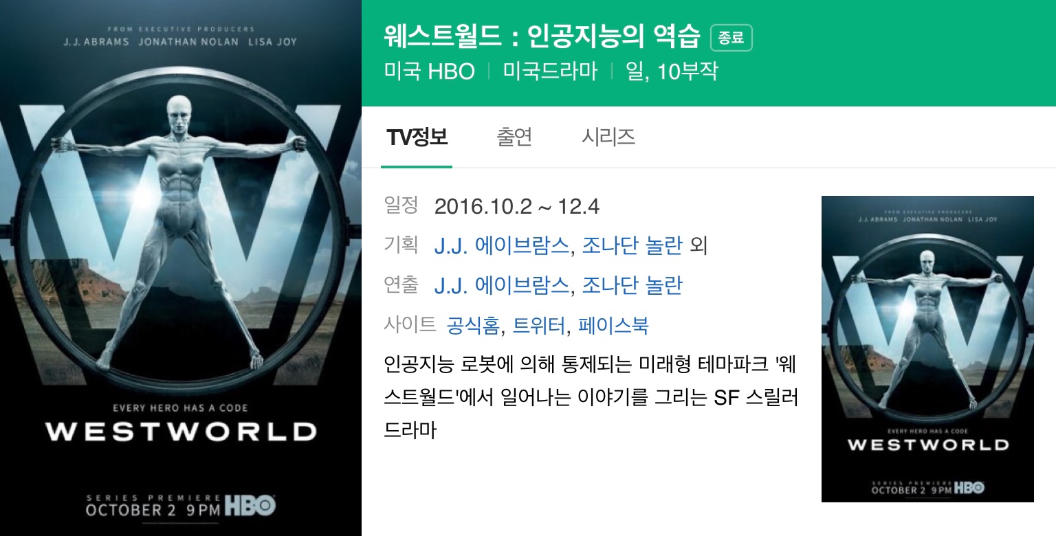 미드) Westworld(웨스트월드) 시즌1 : 인공지능의 역습 (스포 없는 리뷰)