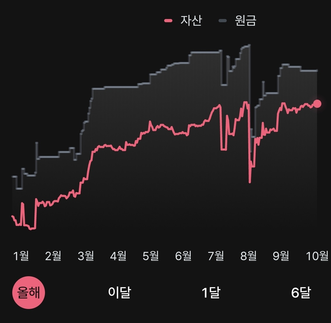 올해 내 주식 투자 자산 추이