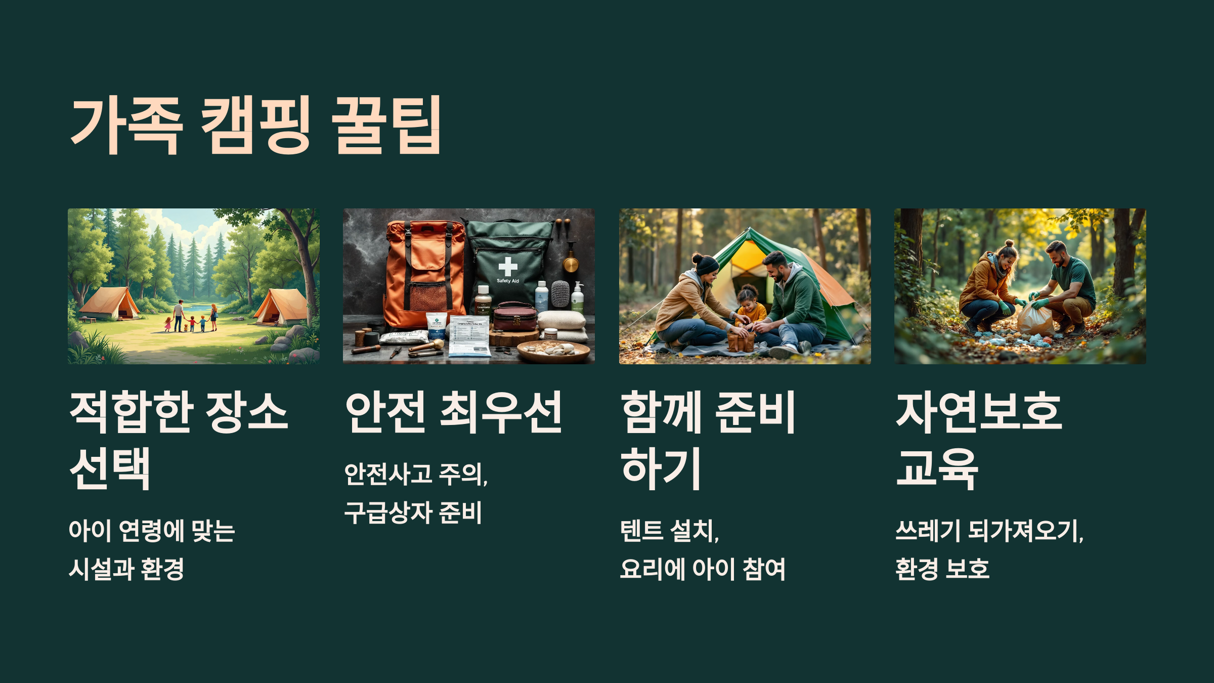 4. 가족 캠핑 꿀팁! 🍯