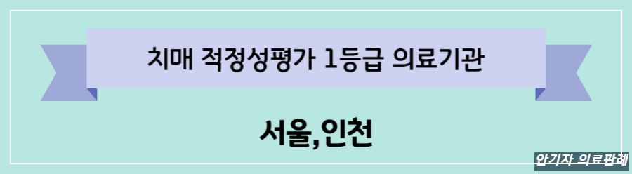 서울&#44; 인천 치매 적정성평가 1등급 의료기관