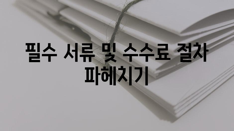 필수 서류 및 수수료 절차 파헤치기