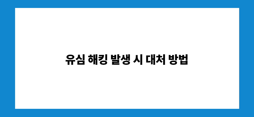유심 해킹 발생 시 대처 방법
