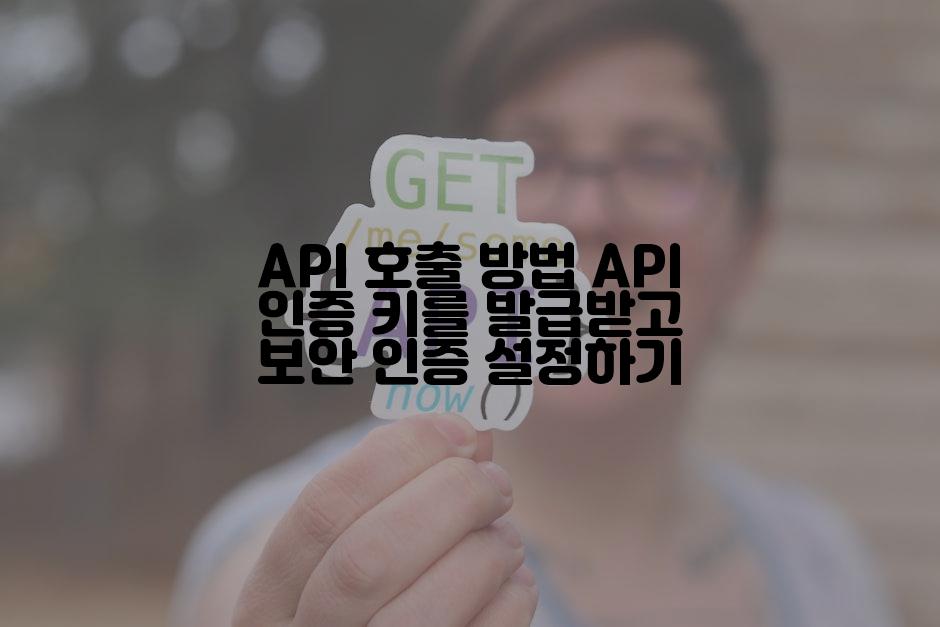 API 호출 방법 API 인증 키를 발급받고 보안 인증 설정하기