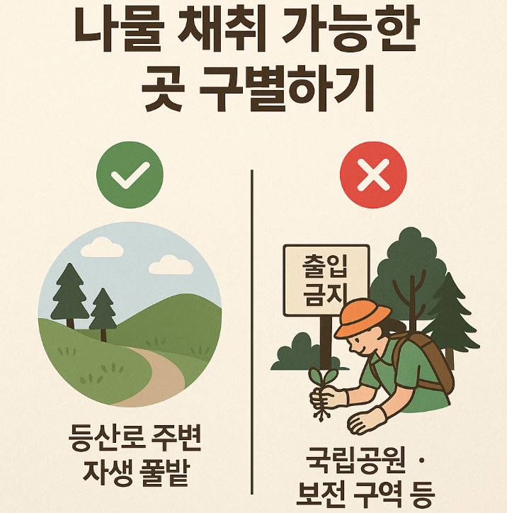 나물 캐도 되는 곳과 안되는 곳