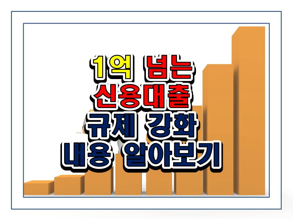  11월 말부터 1억넘는 신용대출 규제 강화 내용