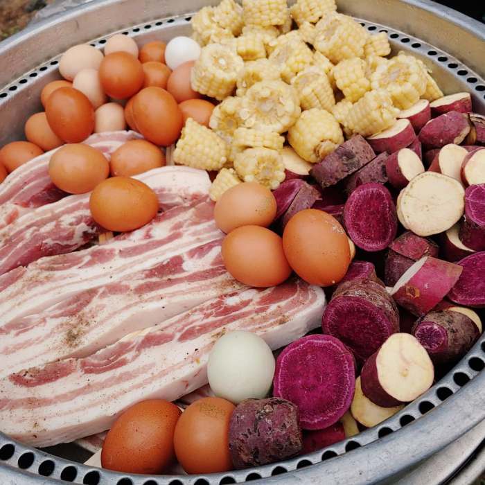 이만기 동네한바퀴 시즌2 무주 덕유산 삼굿구이 맛집 돼지고기와 감자 달걀 솥 돌찜 체험 문의 소개