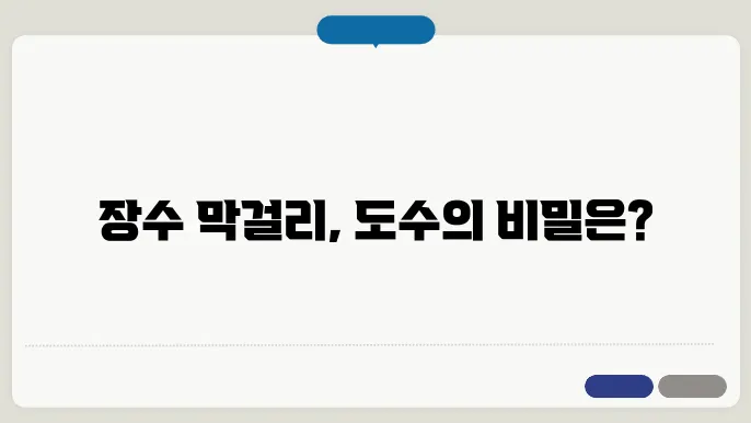 장수 막걸리 도수