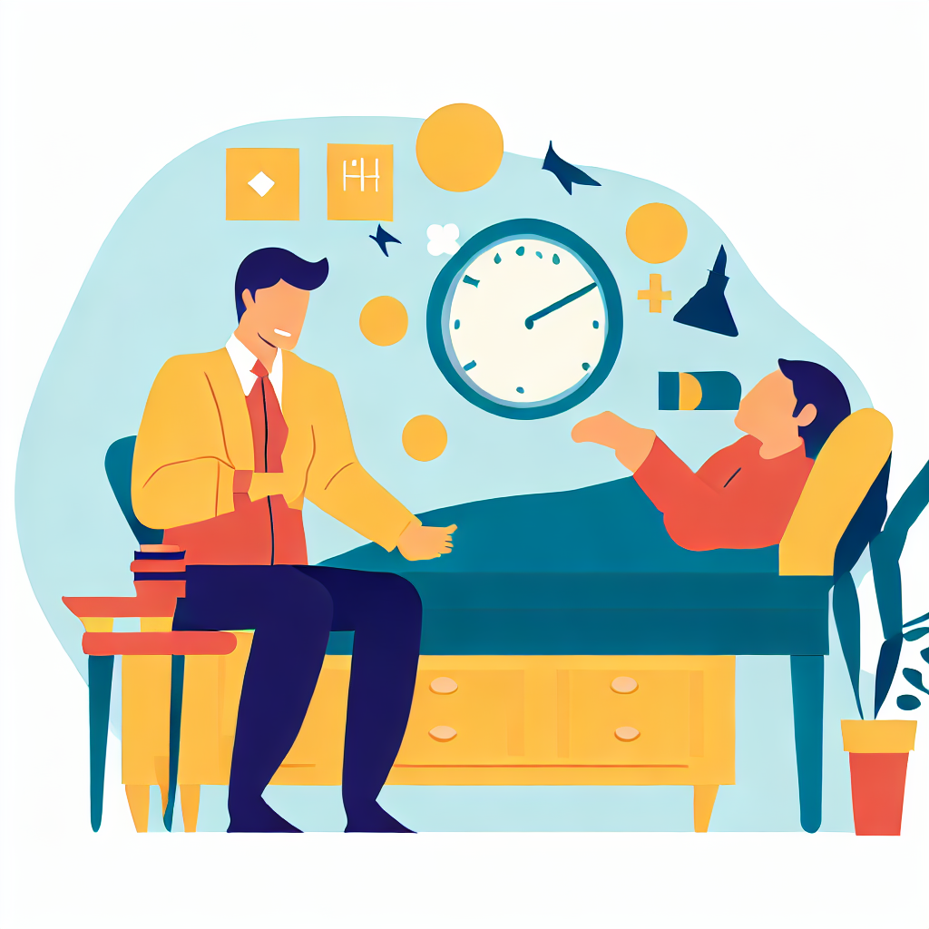 flat vector style illustration of a professional giving advice on sleep patterns
