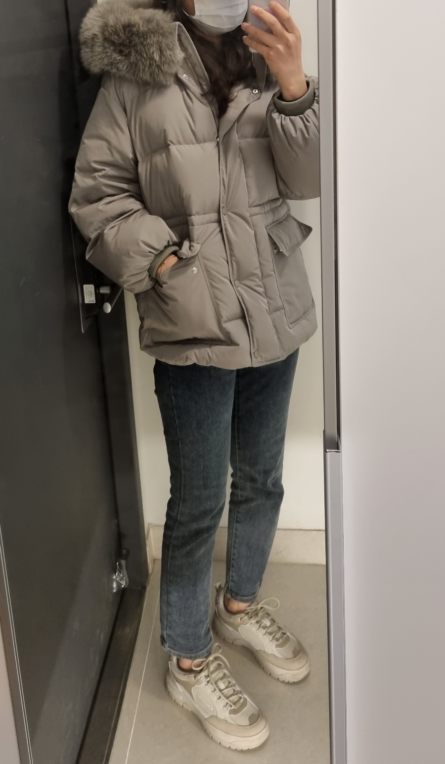 나이스클랍폭스 퍼 구스다운 숏패딩후기 (A214PWDA08) 2