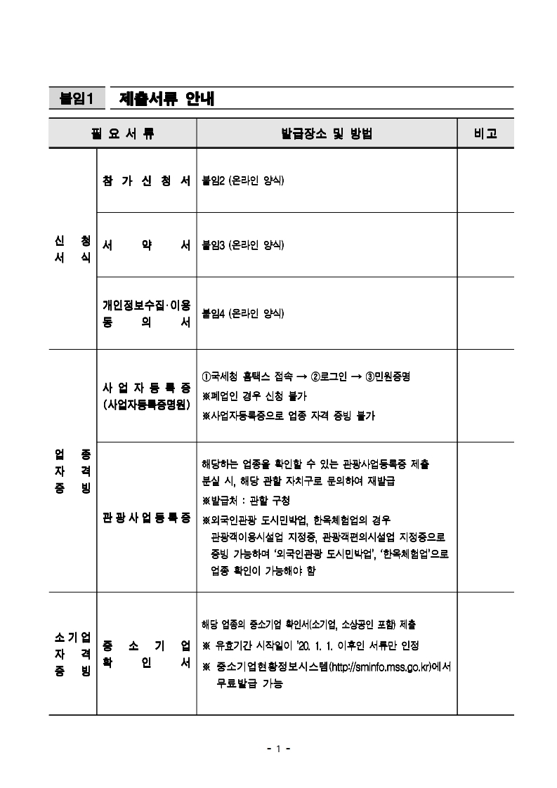  광진구 관광업 위기극복자금 신청