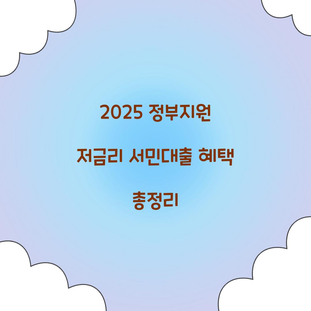 정부지원 저금리 서민대출