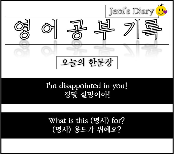 정말 실망이야! 영어회화 표현 I'm disappointed in you. 영어공부 Day14
